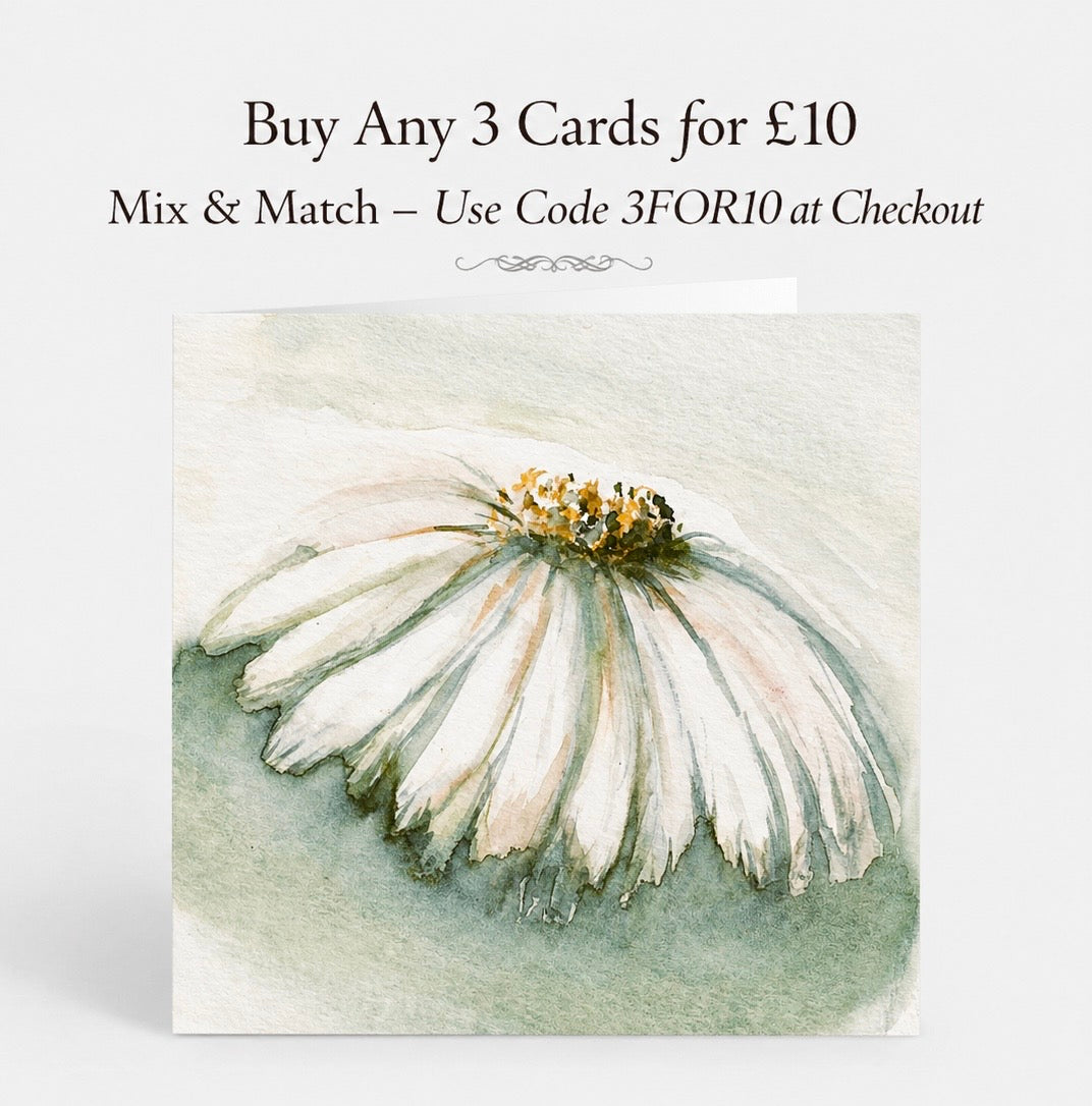 Daisy Day Floral Greeting Card | Watercolour Art Card