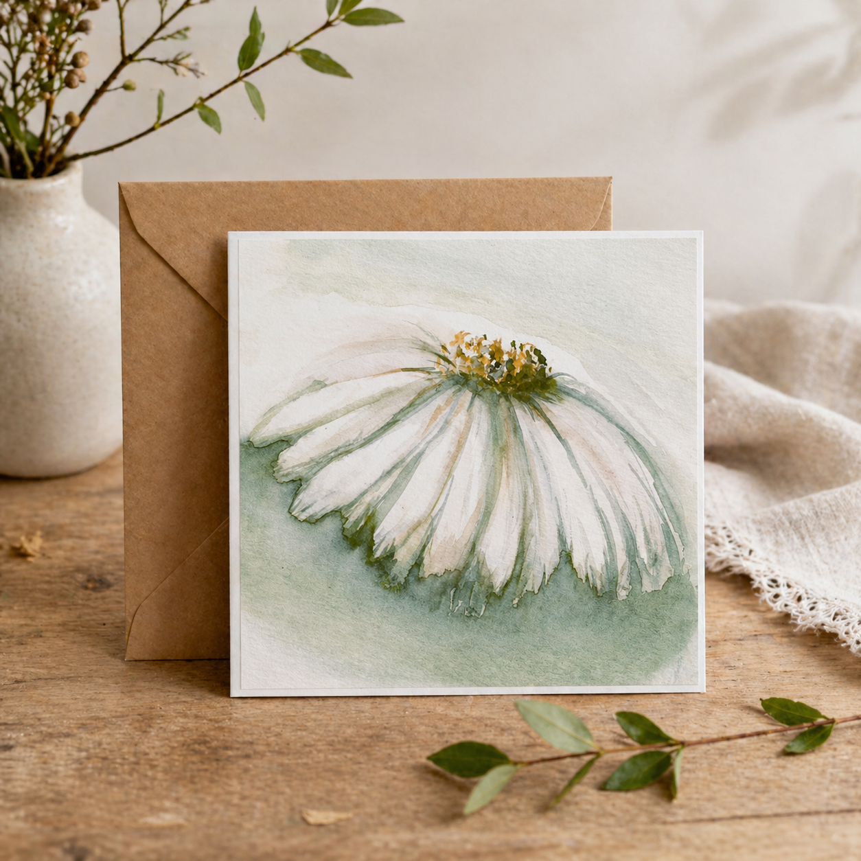 Daisy Day Floral Greeting Card | Watercolour Art Card